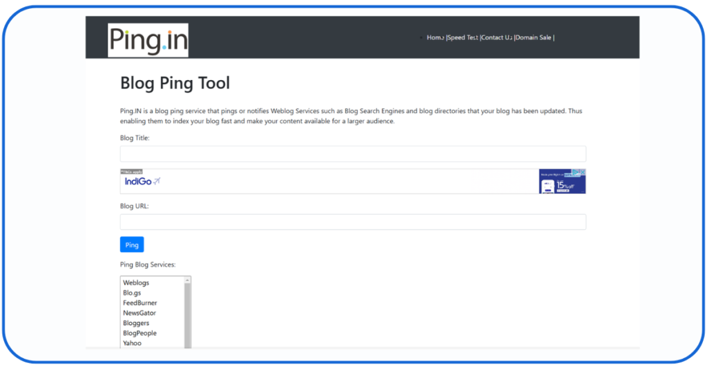 Ping Submission Sites 